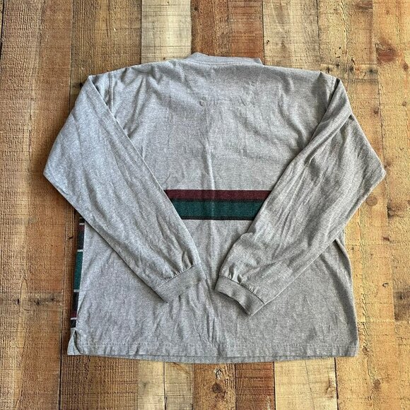 Roper Men's Size X-Large Long Sleeve Henley Shirt in Gray with Aztec Design - Picture 9 of 9